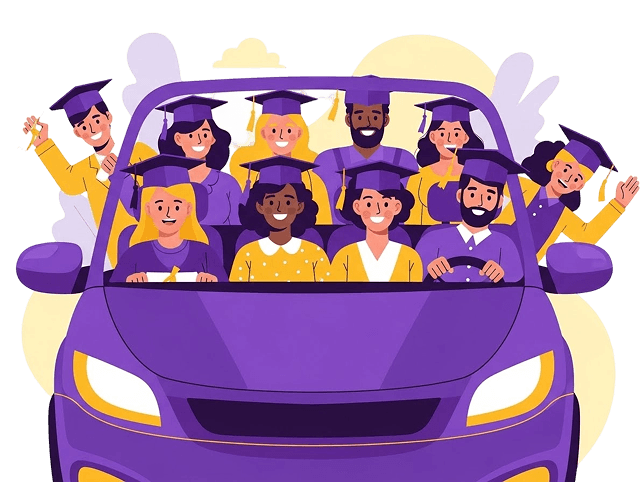 Students in a car